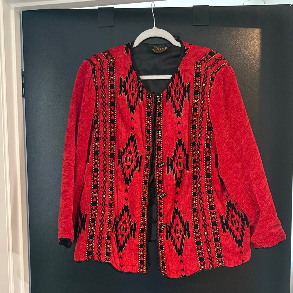 Alex Evenings Elegant Black and Red Jacket